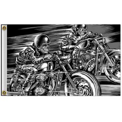Drapeau biker skull racer