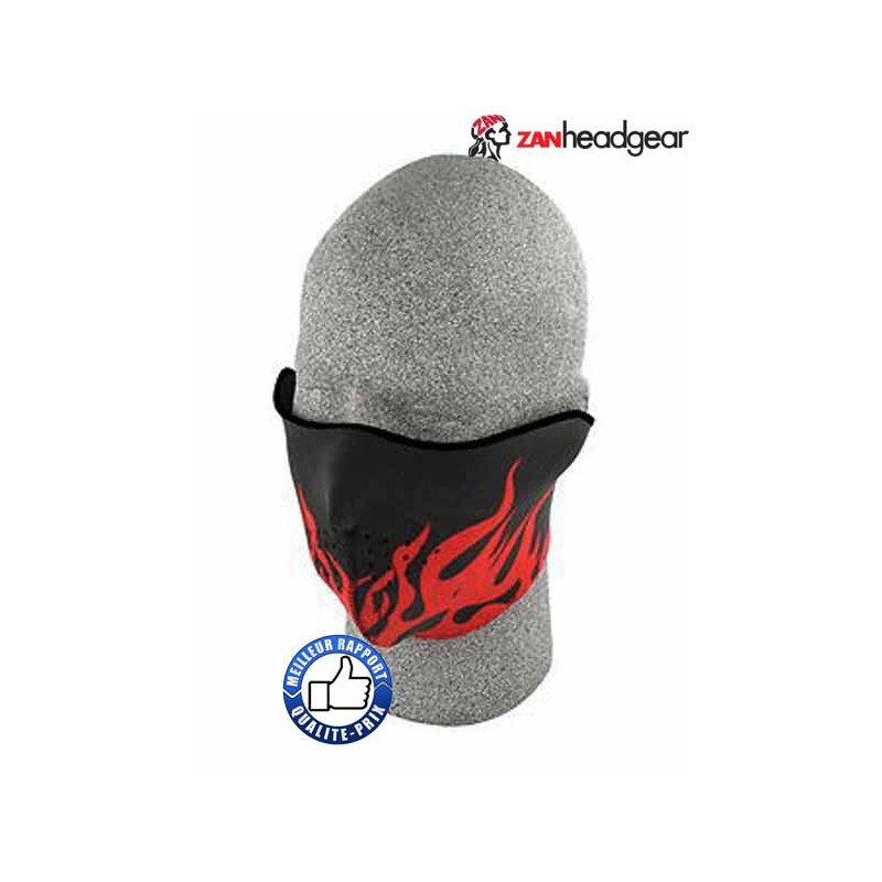 Bikers-Custom : Cache nez ou face mask flammes rouge