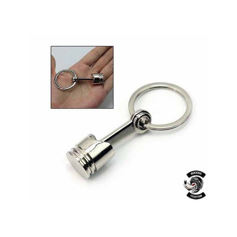 Bikers-Custom : Porte clés piston noir ou chrome