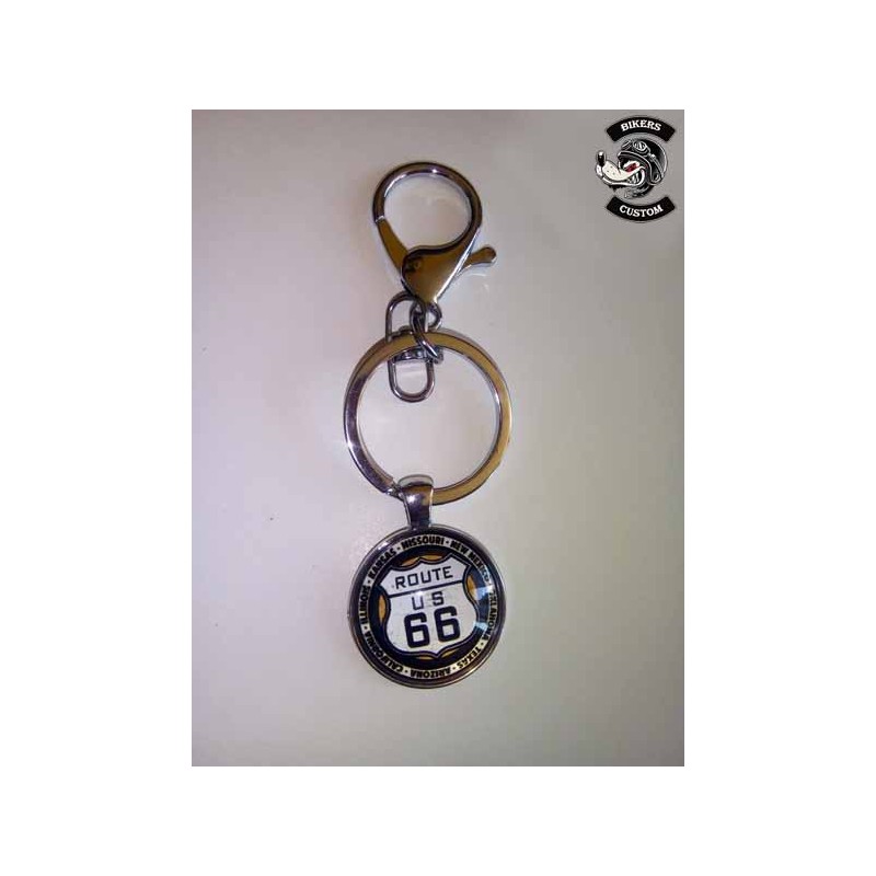 Bikers-Custom : Porte clés bar & shield route us 66