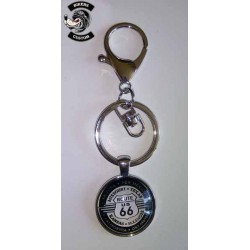 Porte clés route 66 blanc