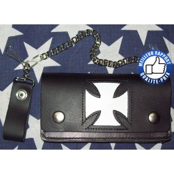 Portefeuille cuir croix de malte
