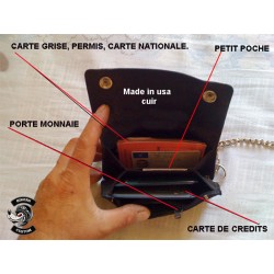 Bikers-Custom : Portefeuille cuir route 66