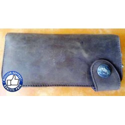 Portefeuille cuir marron grand format