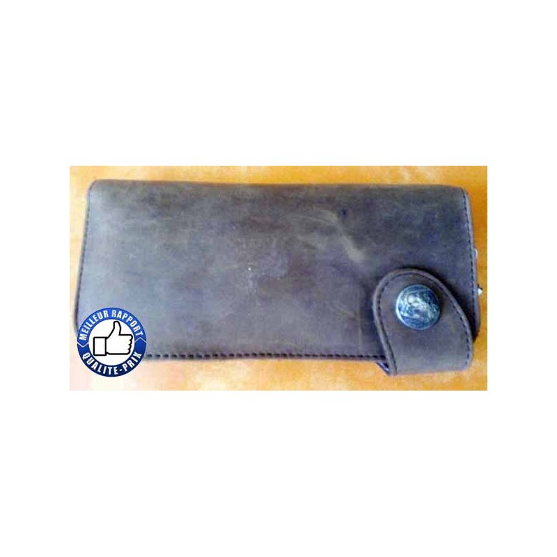 Bikers-Custom : Portefeuille cuir marron grand format