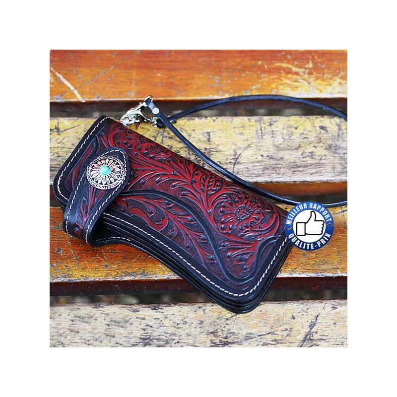 Bikers-Custom : Portefeuille cuir red eyes