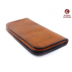 Bikers-Custom : Portefeuille cuir poutch marron