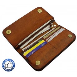 Bikers-Custom : Portefeuille cuir poutch marron