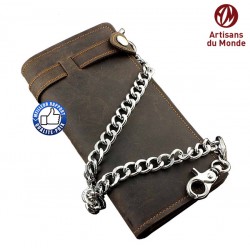 Portefeuille cuir hunter brown