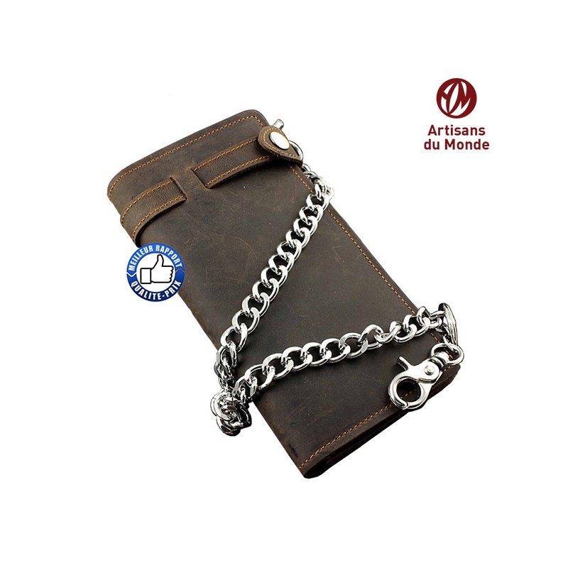 Bikers-Custom : Portefeuille cuir hunter brown