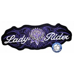 Bikers-Custom : Patchs, écussons lady rider violet fleur