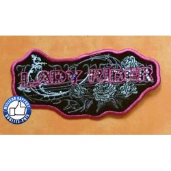 Bikers-Custom : Patchs, écussons lady rider roses