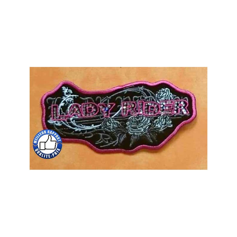 Bikers-Custom : Patchs, écussons lady rider roses