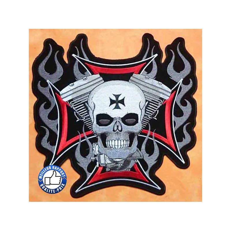 Bikers-Custom : Patchs, écussons skull v-twin