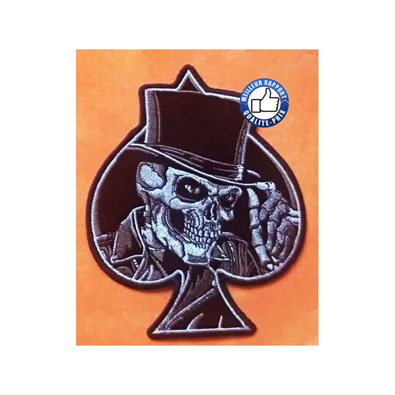 Bikers-Custom : Patchs, écussons top hat skull
