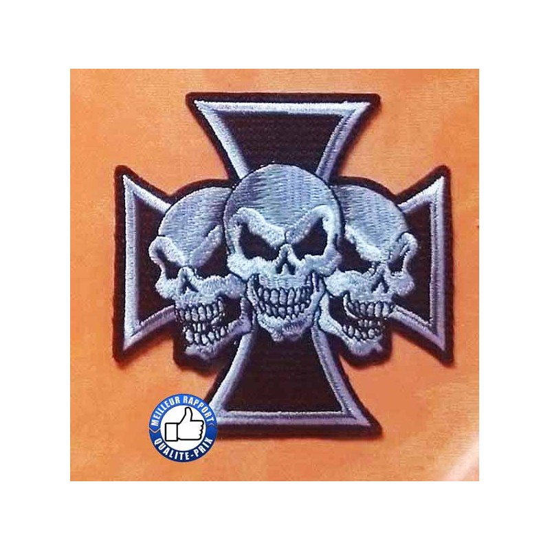 Bikers-Custom : Patchs, écusson 3 skulls