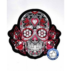 Patchs, écusson sugar skull rose