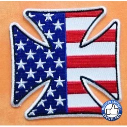 Patchs, écusson Cross American Flag