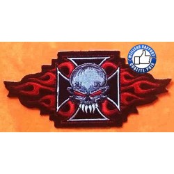 Bikers-Custom : Patchs, écusson croix de malte skull