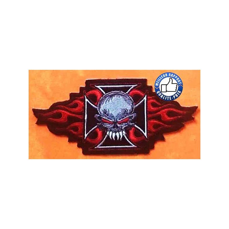 Bikers-Custom : Patchs, écusson croix de malte skull