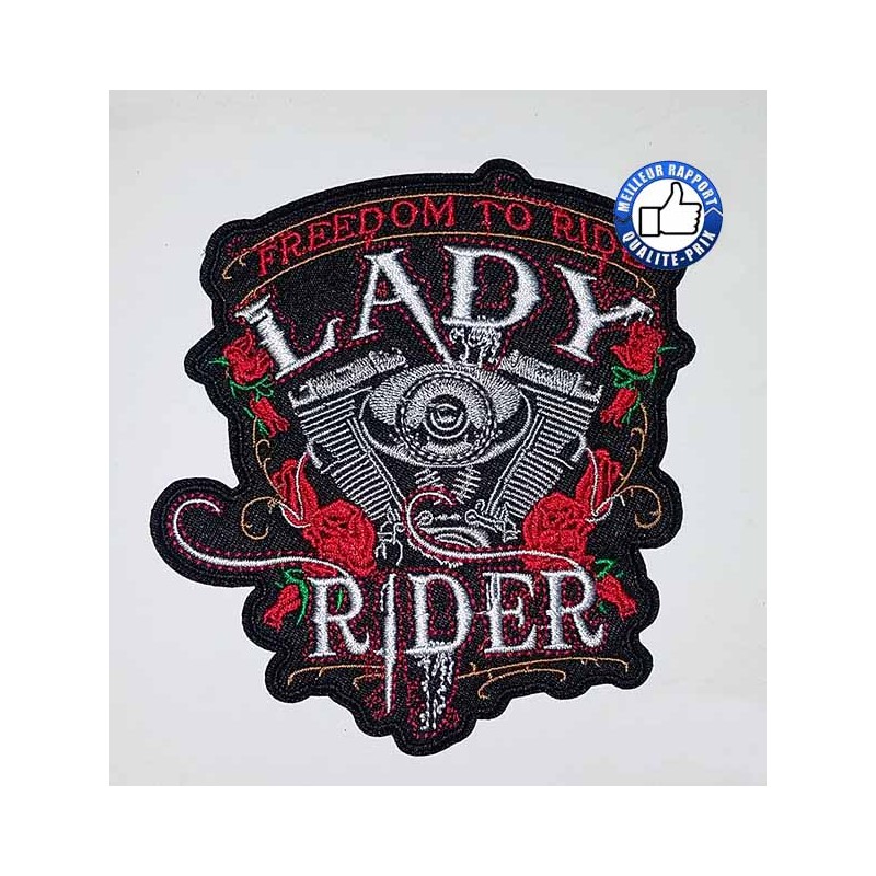 Bikers-Custom : Patchs, écussons lady rider freedom