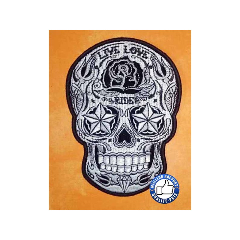 Bikers-Custom : Patchs, écussons sugar skull live
