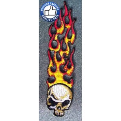 Patchs, écusson skull flaming