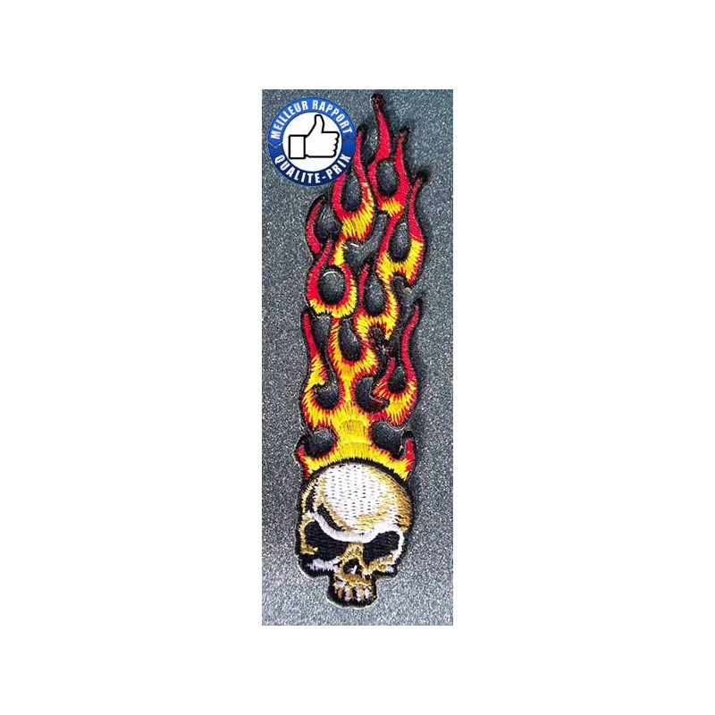 Bikers-Custom : Patchs, écusson skull flaming