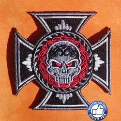 Patchs, écussons iron cross skull