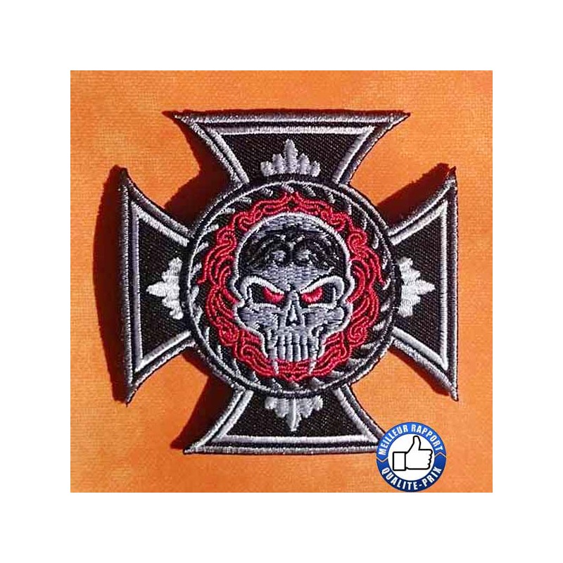 Bikers-Custom : Patchs, écussons iron cross skull