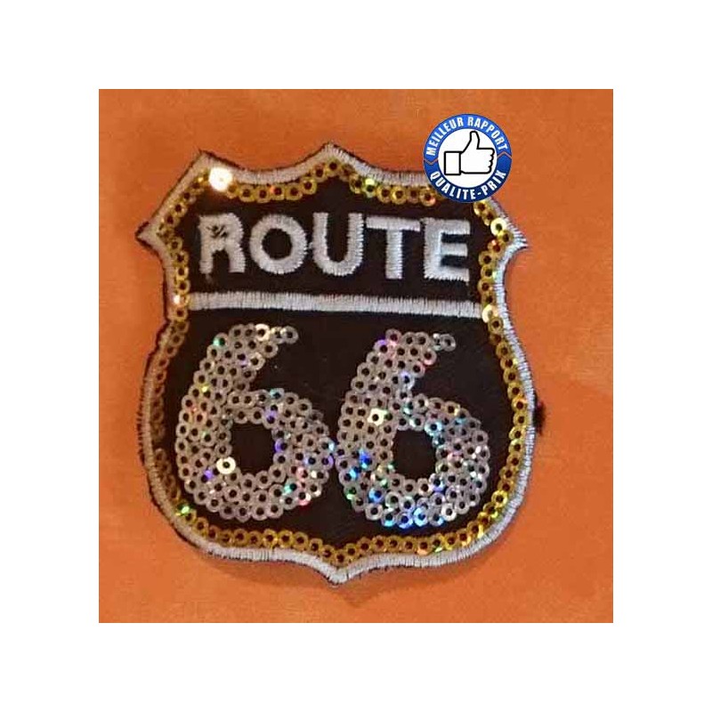 Bikers-Custom : Patchs, écussons route 66 strass