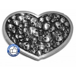 Boucle de ceinture skull heart