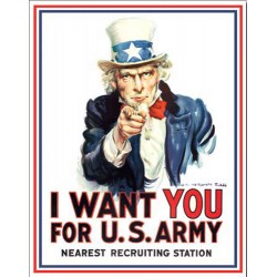 Plaque métal vintage, décorative i want you
