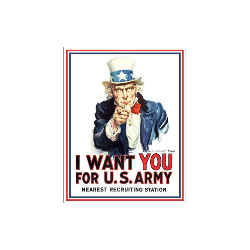 Bikers-Custom : Plaque métal vintage, décorative i want you