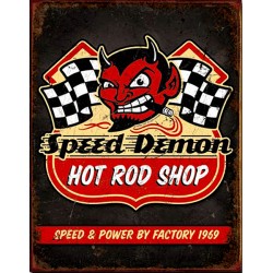 Plaque métal vintage, décorative hot rod shop