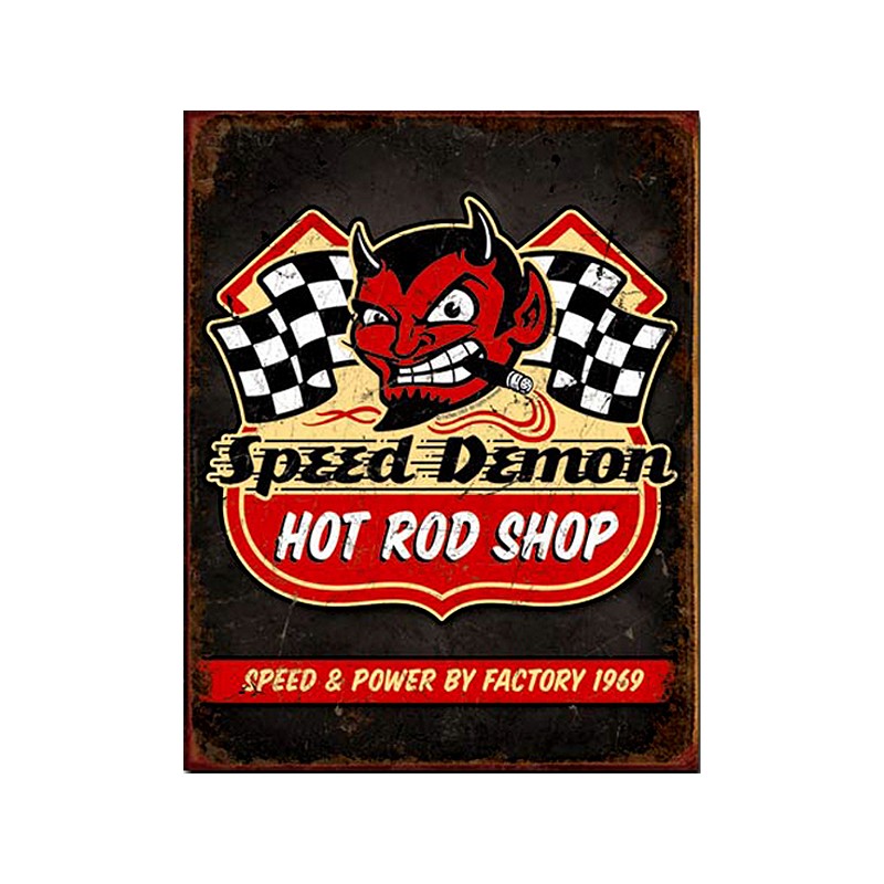 Bikers-Custom : Plaque métal vintage, décorative hot rod shop