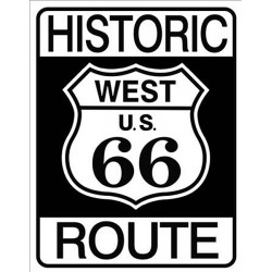Plaque métal vintage, décorative historic route 66