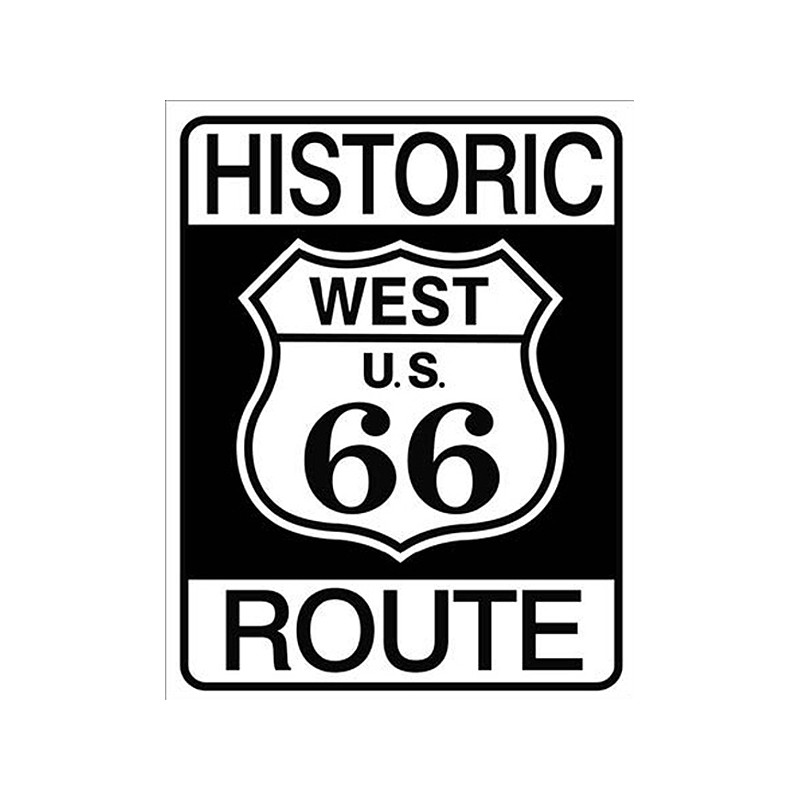 Bikers-Custom : Plaque métal vintage, décorative historic route 66