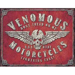 Plaque métal vintage, décorative venomous motorcycles