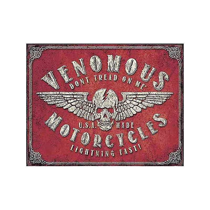 Bikers-Custom : Plaque métal vintage, décorative venomous motorcycles