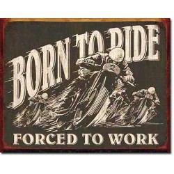Plaque métal vintage, décorative born to ride