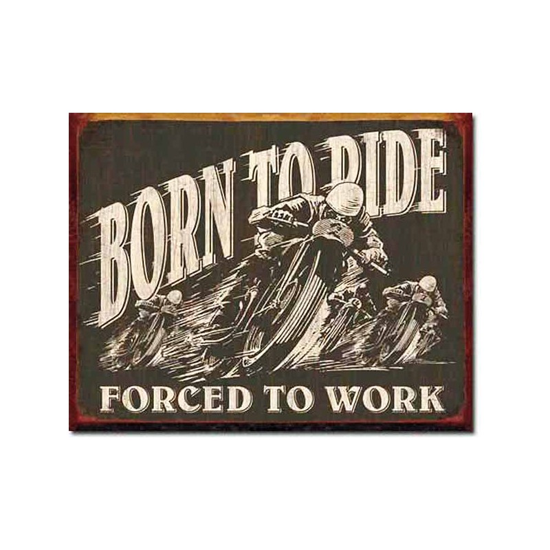 Bikers-Custom : Plaque métal vintage, décorative born to ride