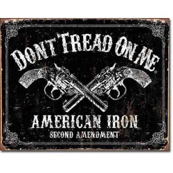 Plaque métal vintage, décorative don't traed on me