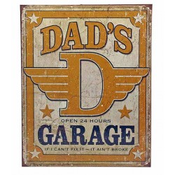 Plaque métal vintage, décorative dad garage