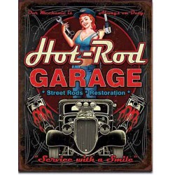 Plaque métal vintage, décorative hot rod piston