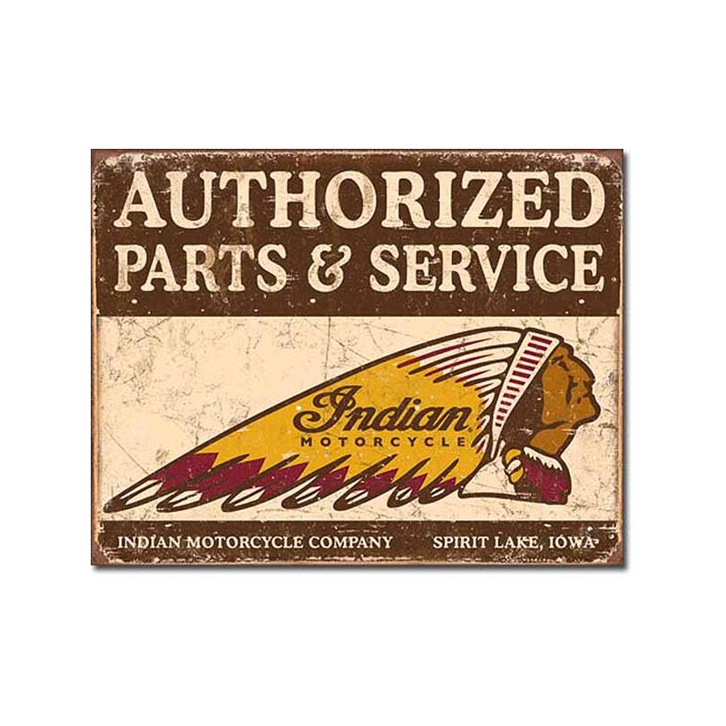 Bikers-Custom : Plaque métal vintage, décorative authorized indian