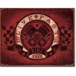 Plaque métal vintage, décorative ride free