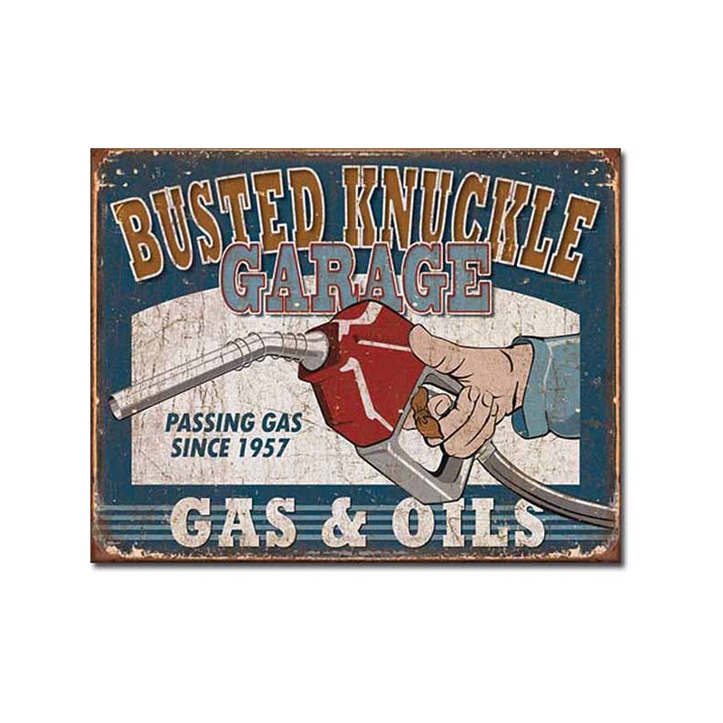 Bikers-Custom : Plaque métal vintage, décorative Busted Knuckle