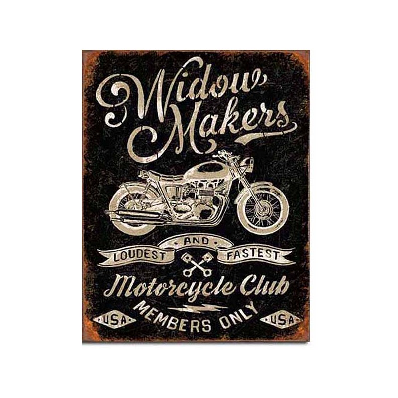 Bikers-Custom : Plaque métal vintage, décorative Widow makers