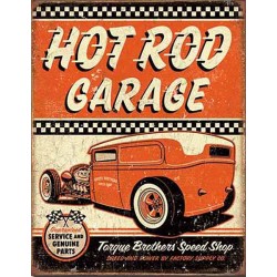 Plaque métal vintage, décorative hot rod garage